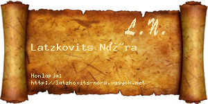 Latzkovits Nóra névjegykártya