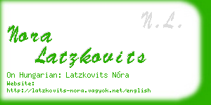 nora latzkovits business card